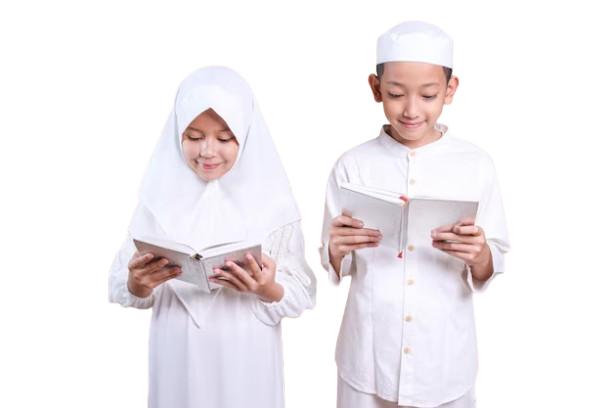 little-asian-muslim-boy-girl-wear-cap-hijab-reading-quran